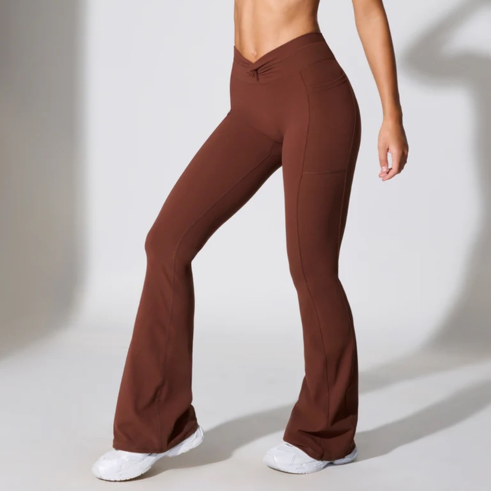 Bo+tee flare twist waist leggings